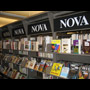 2005 10 17 29 Nova Library installation shelves with NOVA sign above curious george book on nearest shelf
