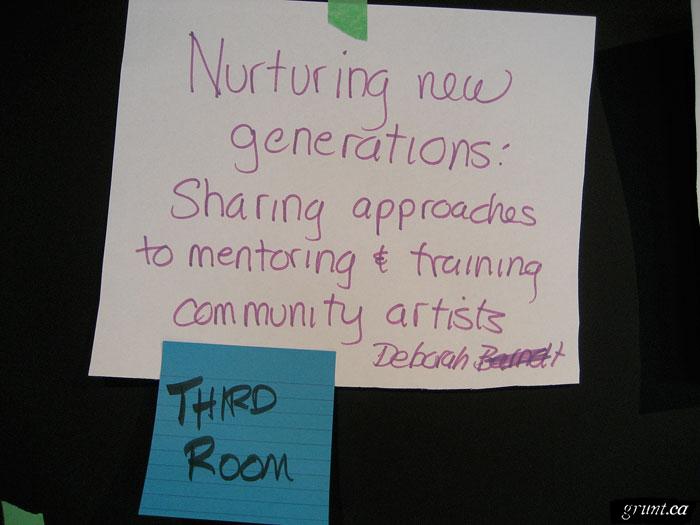 2007 10 10 Live in Public the Art of Engagement Conference open space note Nuturing new generations