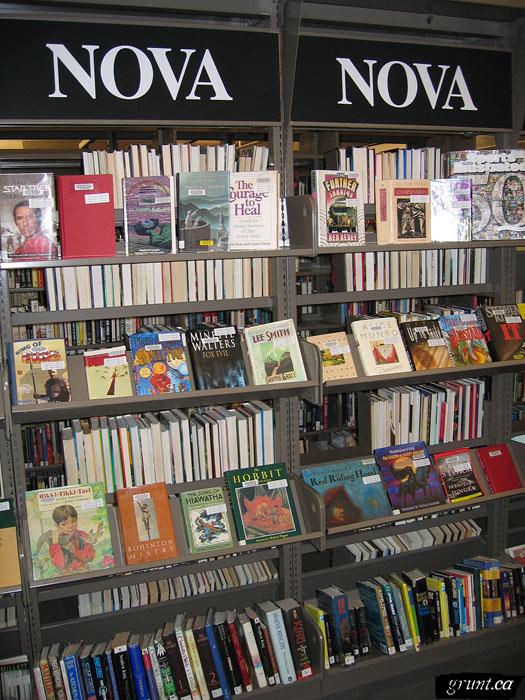 2005 10 17 40 Nova Library installation shelves with NOVA sign above