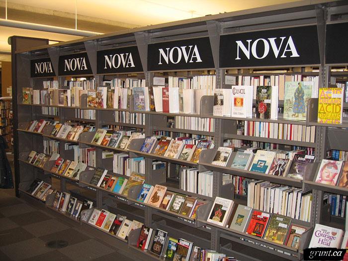 2005 10 17 56 Nova Library installation shelves with NOVA sign above
