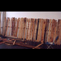 1994 03 01 Mount Pleasant Community Fence Project 024 pickets against wall prep for grunt installation