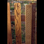 1994 03 Mount Pleasant Community Fence Project 003 detail 2 red cedar pickets celtic knot and flowers