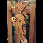 1994 03 Mount Pleasant Community Fence Project 004 detail red cedar skateboarder Tupper Secondary student work