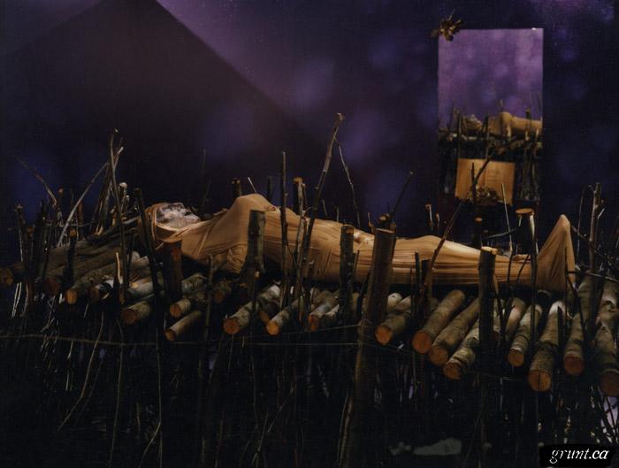 1991 10 30 Masque of the Red Death wrapped skeleton room Steven Graham